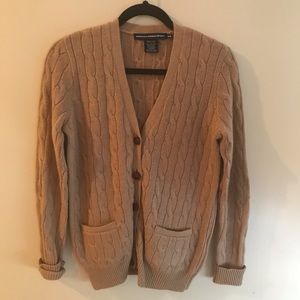 Polo by Ralph Lauren Brown Cable Knit Cardigan Sweater